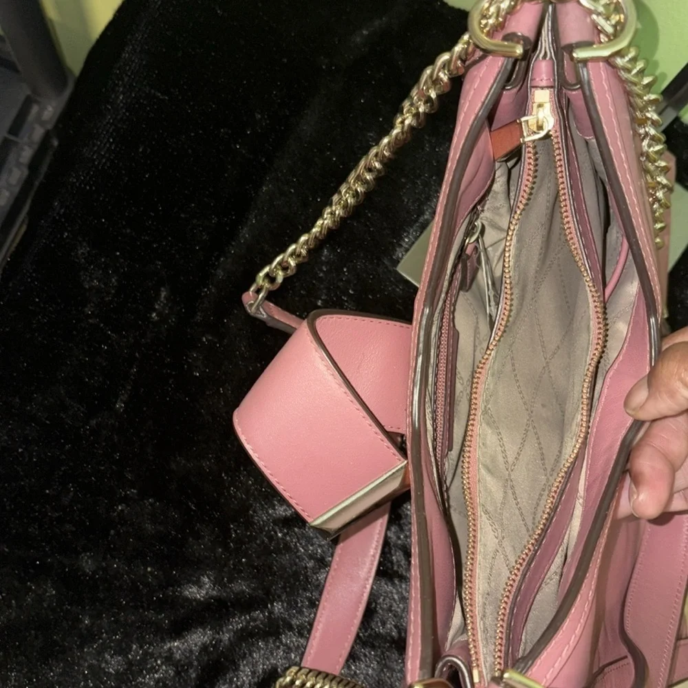 Michael Kors Whitney Rose Leather Shoulder Bag - Picture 13 of 15